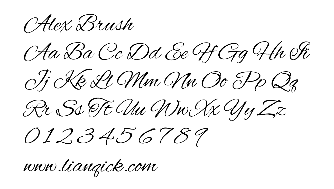 图片[2]-【Alex Brush】一个流畅优美的画笔风格英文字体-链启库 lianqiku.com