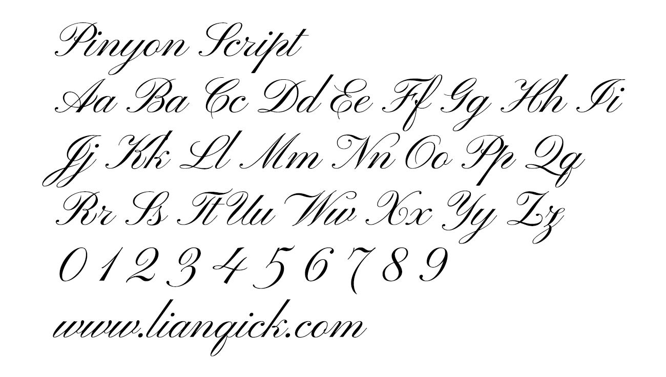 图片[2]-【Pinyon Script】一种浪漫的英文圆形手写体字体-链启库 lianqiku.com