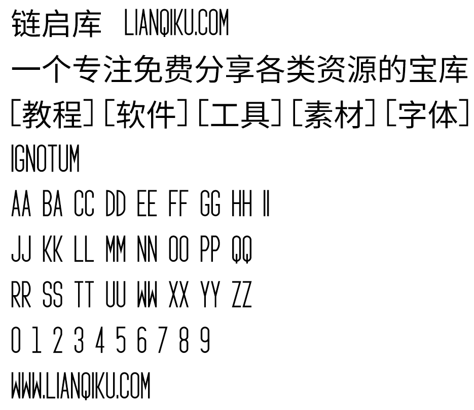 图片[2]-【Ignotum】SIL OFL免费英文字体  2 种样式和 308 个字形-链启库 lianqiku.com