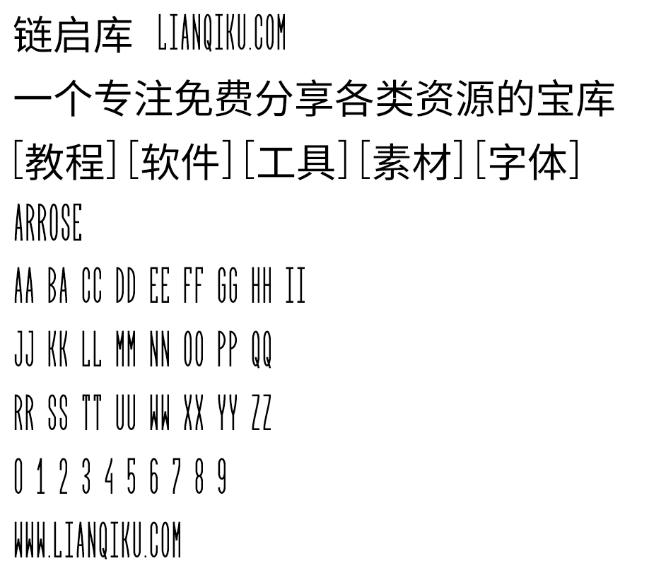 图片[2]-【Arrose】SIL OFL协议免费英文字体 含 513 个字形-链启库 lianqiku.com