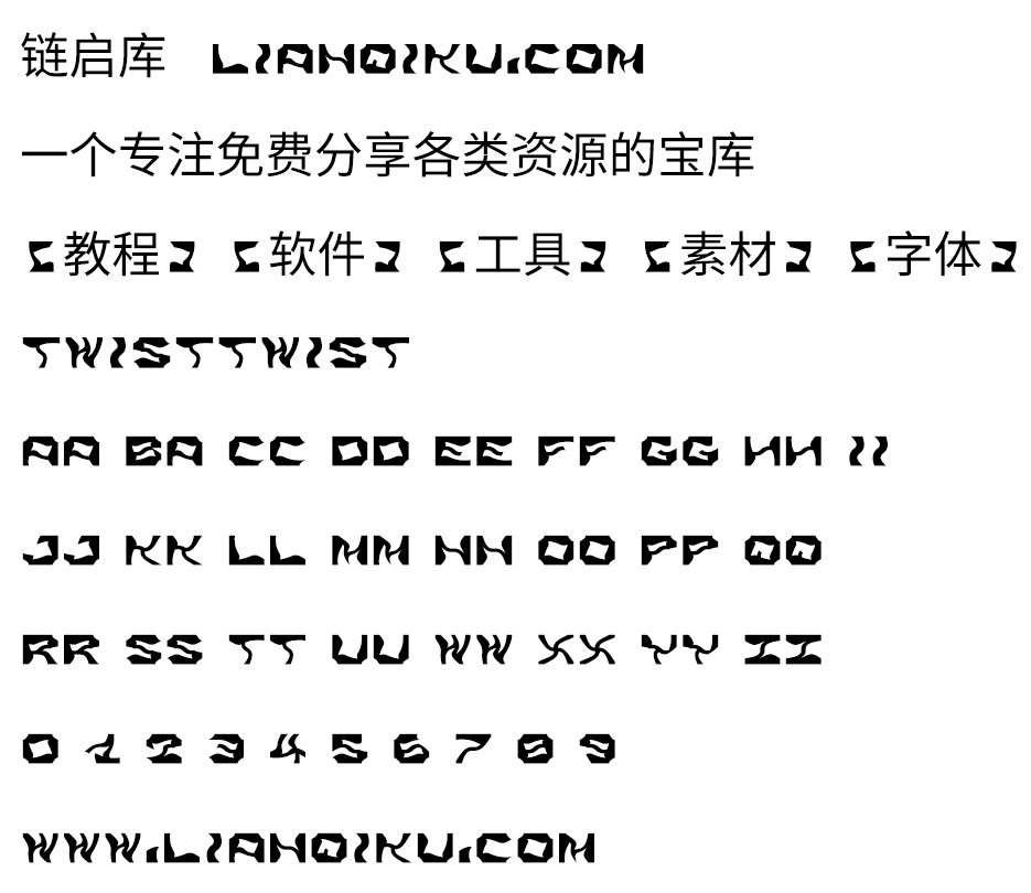 图片[2]-【TwistTwist】CC0协议免费英文字 包含164个字形-链启库 lianqiku.com