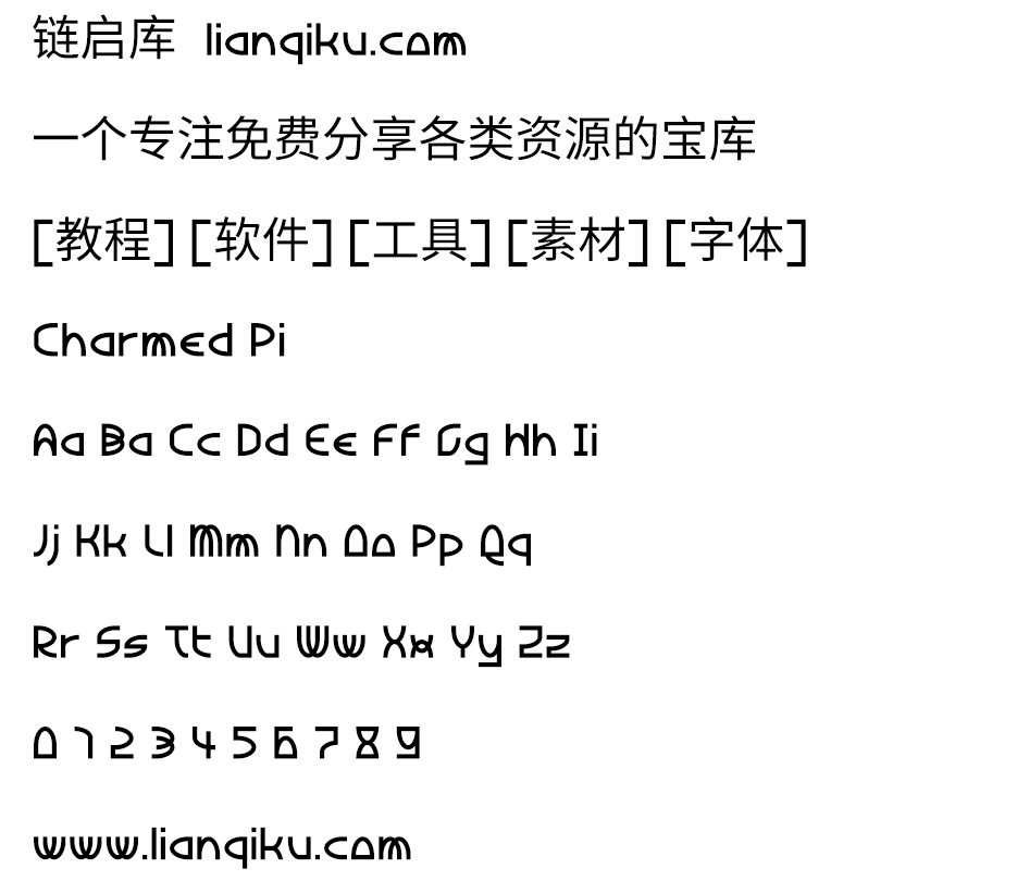 图片[2]-【Charmed Pi】免费英文字体 608 个字形 支持 75 种语言-链启库 lianqiku.com