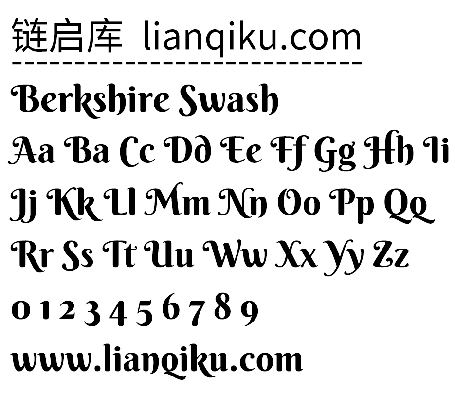 图片[2]-【Berkshire Swash】一款笔画粗犷又甜美可爱的英文字体-链启库 lianqiku.com